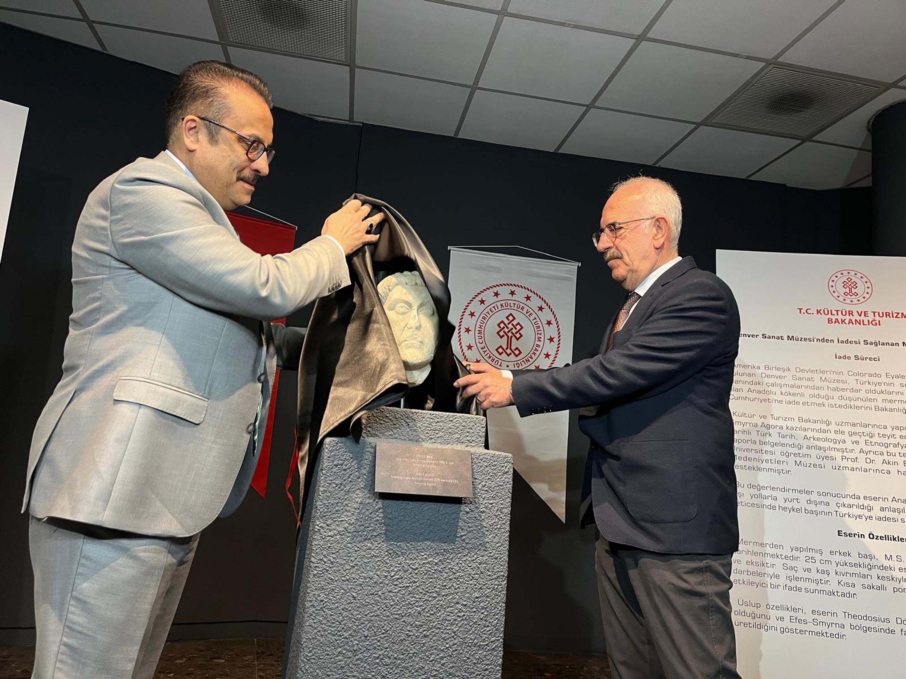 Mermer heykel başı detay