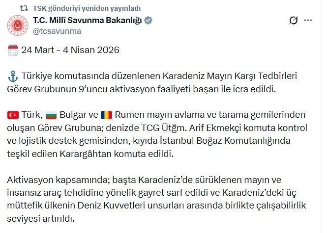 MSB Karadeniz Mayın Karşı Tedbirleri Görev Grubu