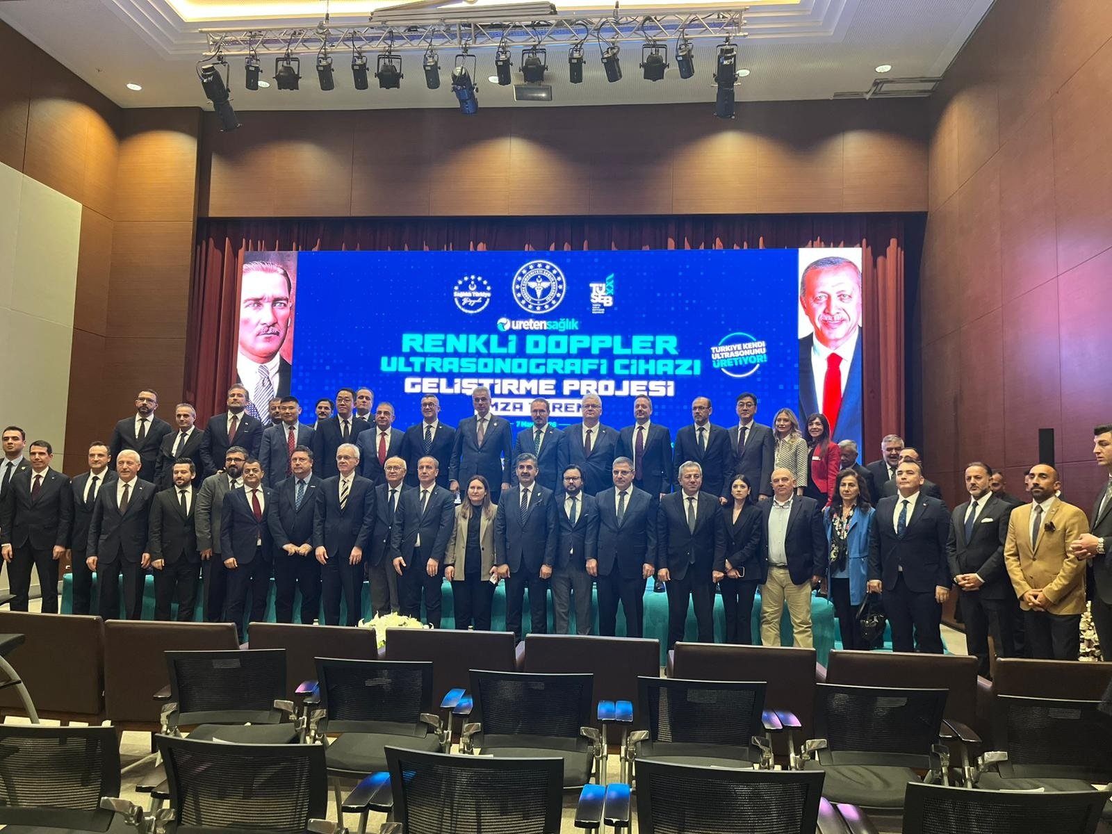 Sağlık Bakanı Kemal Memişoğlu, Renkli Doppler Ultrasonografi Cihazı Geliştirme ve Yerelleştirme Projesi imza töreninde konuşuyor.