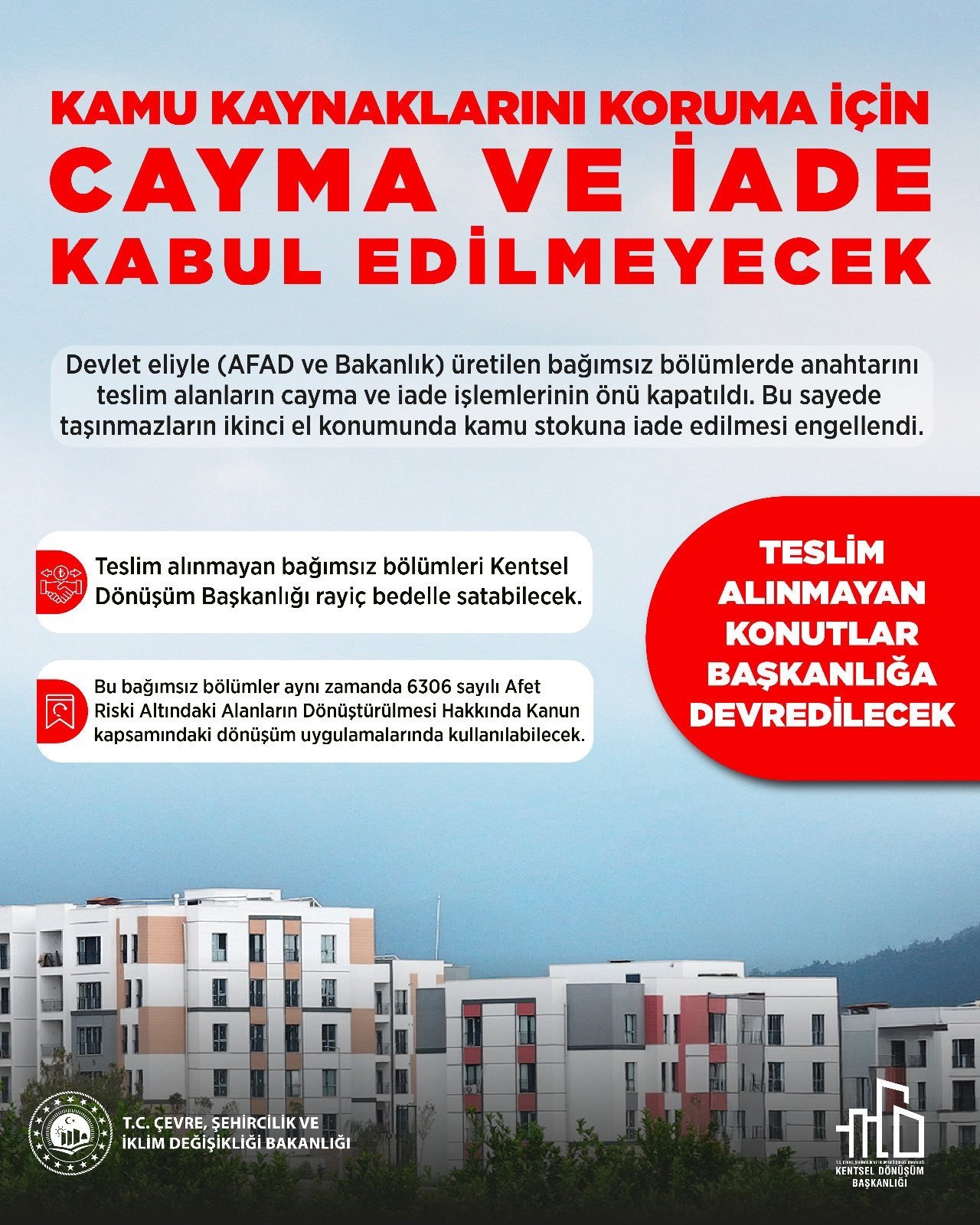 Deprem Bölgesinde Yerinde Dönüşüm Kanunu Yasalaştı