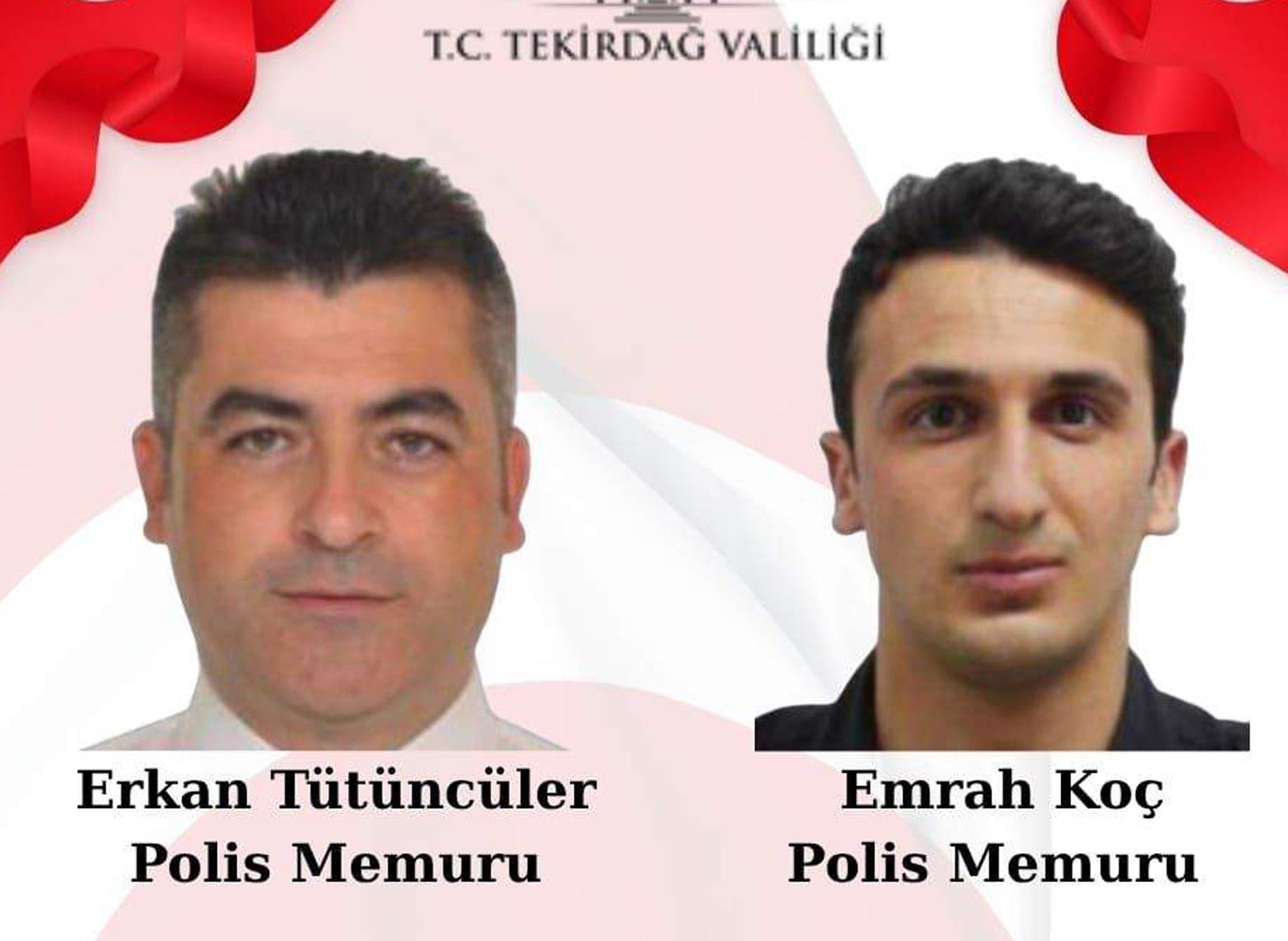 Çorlu şehit polisler için konvoy