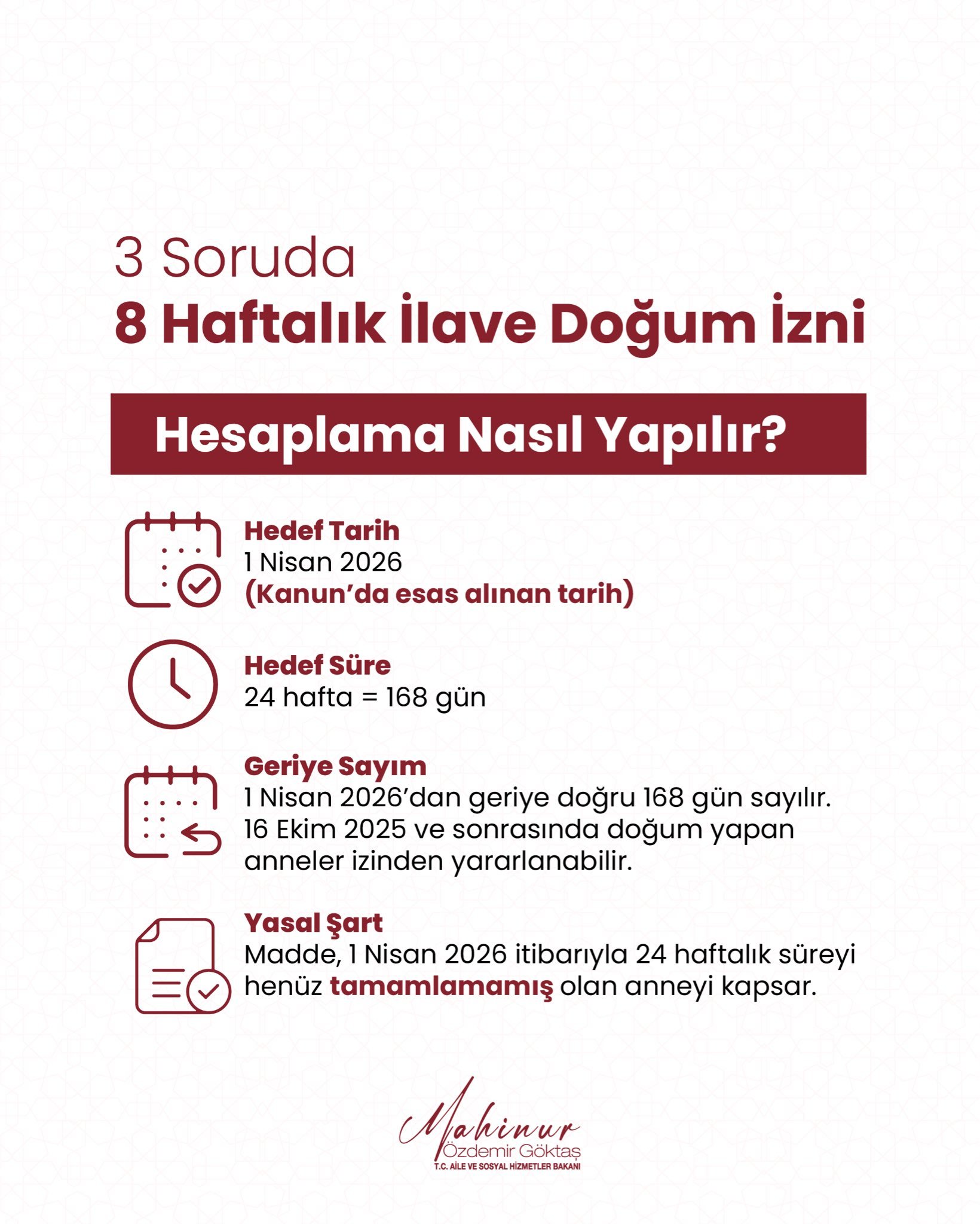 Bakan Göktaş doğum izni düzenlemesi