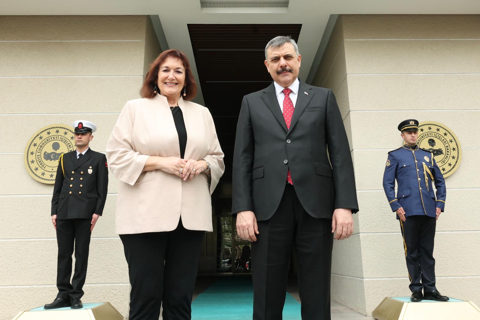 İçişleri Bakanı Mustafa Çiftçi ve Avrupa Komisyonu Akdeniz Komiseri Dubravka Suica görüşmesi