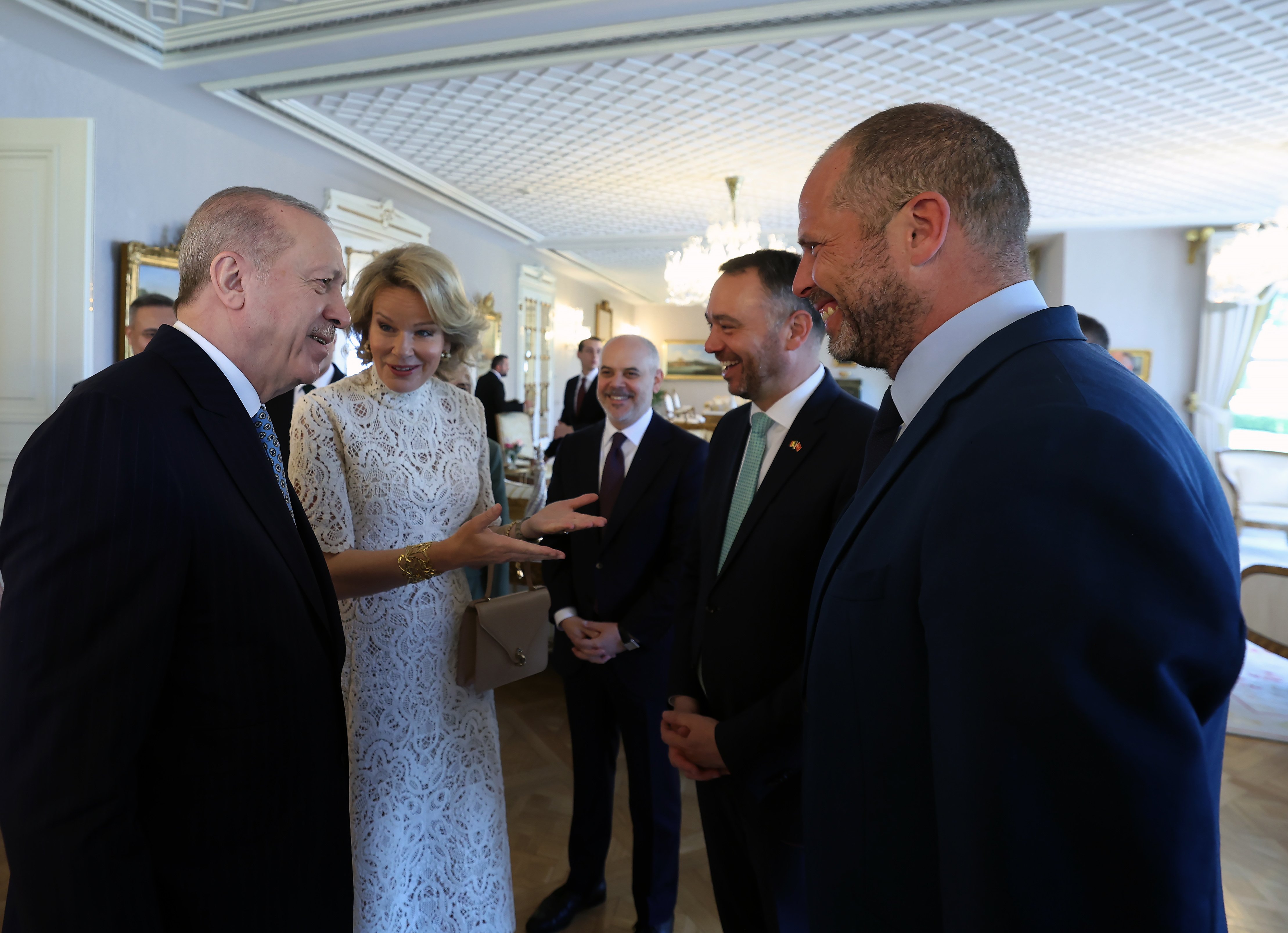 Cumhurbaşkanı Erdoğan ve Belçika Kraliçesi Mathilde kabul töreni