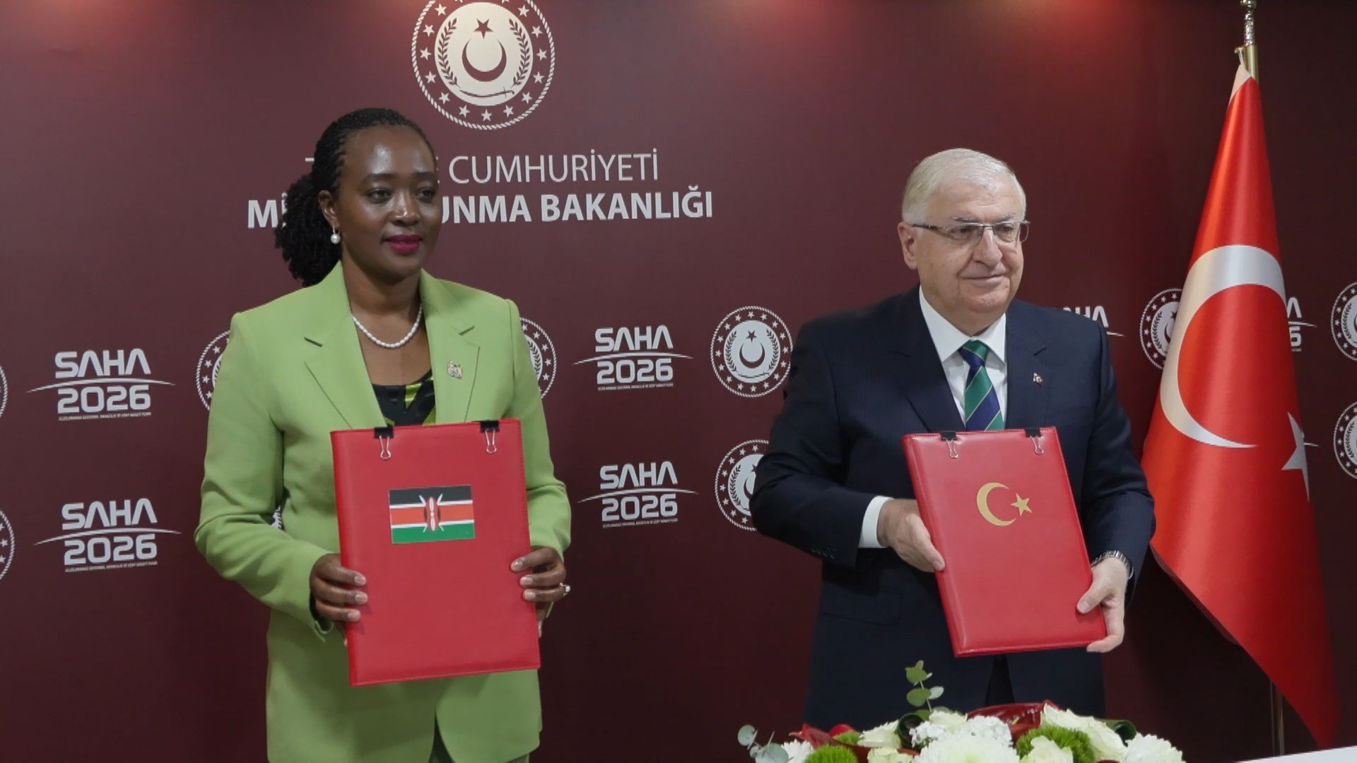Milli Savunma Bakanı Yaşar Güler Kenya Savunma Bakanı Roselinda Soipan Tuya ile anlaşma imzaladı