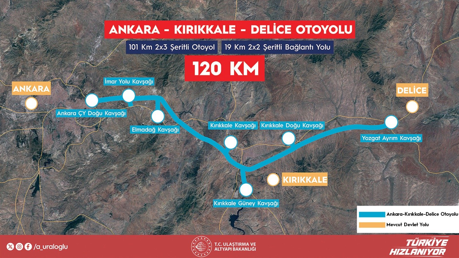 Bakan Uraloğlu, Ankara-Kırıkkale-Delice Otoyolu Projesi açıklaması yapıyor