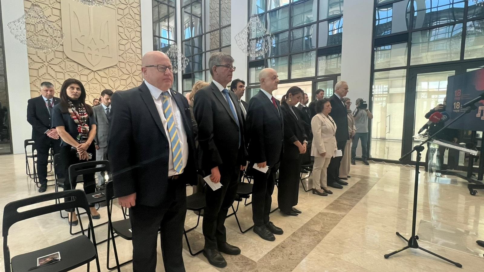 Ukrayna Büyükelçisi Naryman Dzhelialov konuşma yapıyor