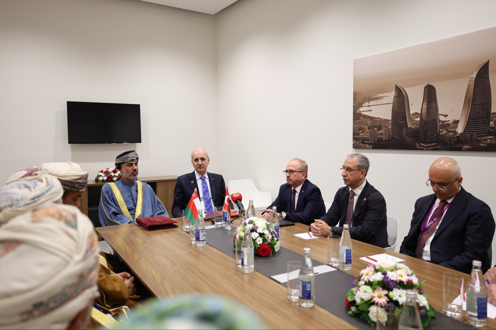 TBMM Başkanı Numan Kurtulmuş ve Umman Meclis Başkanı Khalid Hilal Al Maawali görüşmesi
