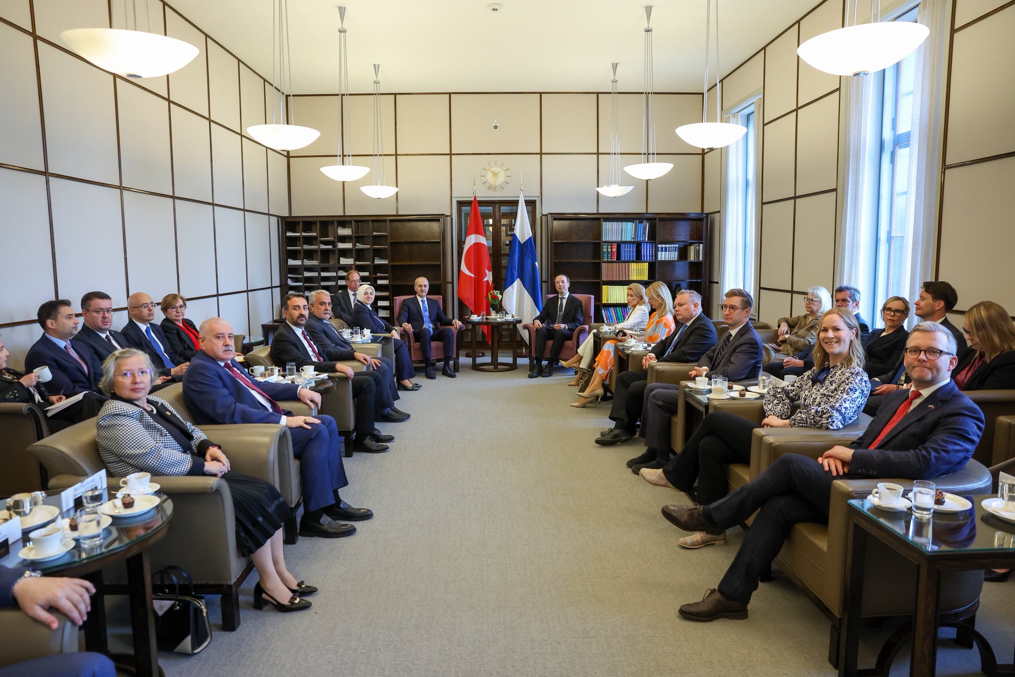 TBMM Başkanı Kurtulmuş ve Finlandiya Parlamentosu Başkanı Halla-Aho görüşmesi