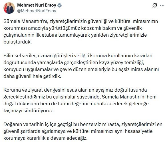 Sümela Manastırı restorasyon çalışmaları