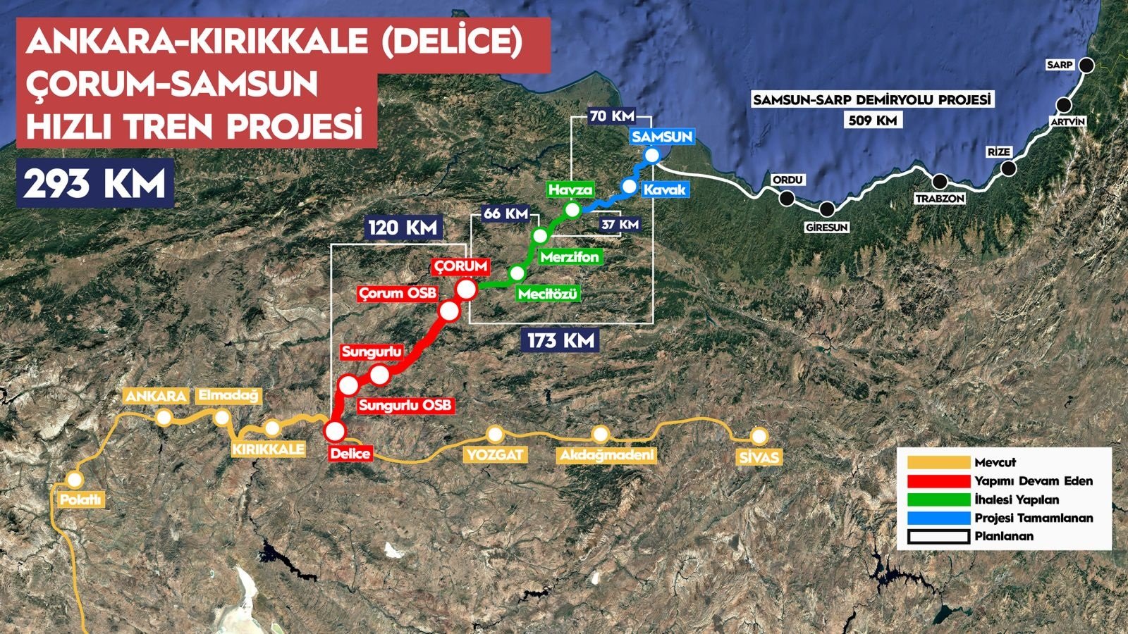 Ankara-Kırıkkale-Çorum-Samsun Hızlı Tren Projesi Çalışmaları