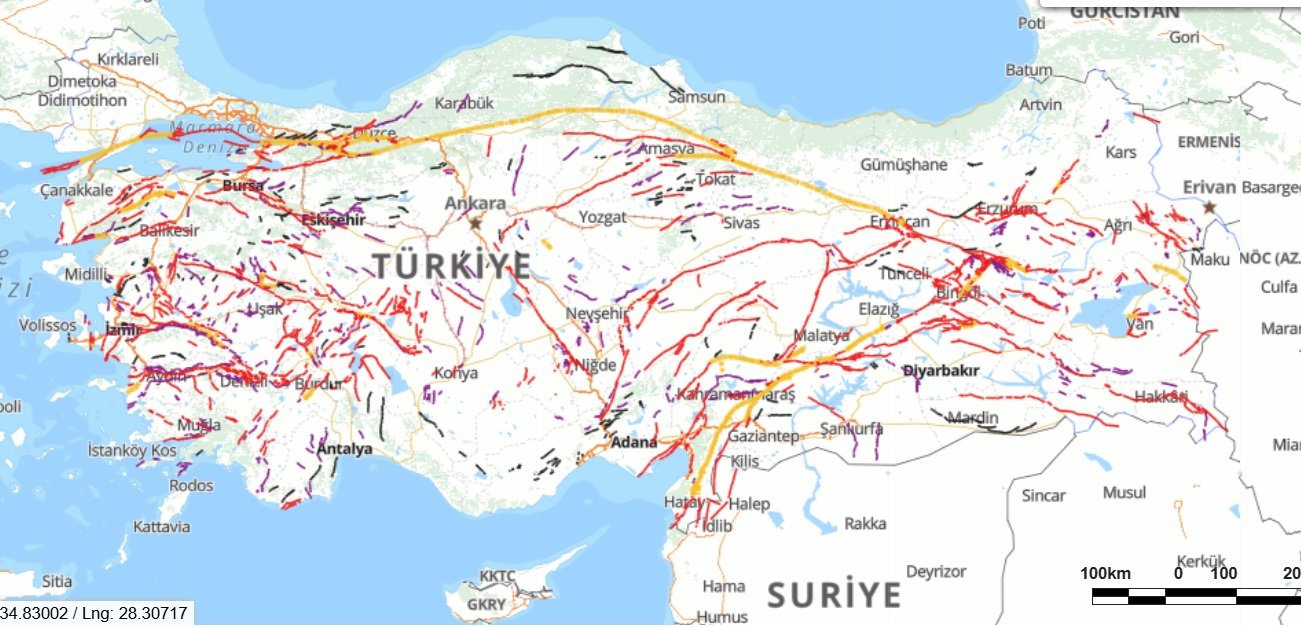 MTA aktif fay haritası