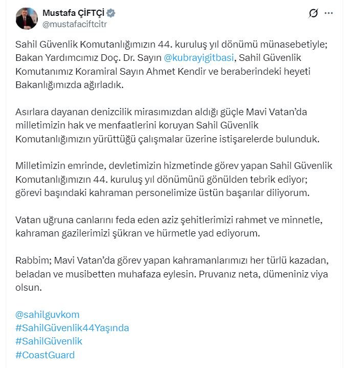 Sahil Güvenlik heyeti Bakan Çiftçi ile bir araya geldi