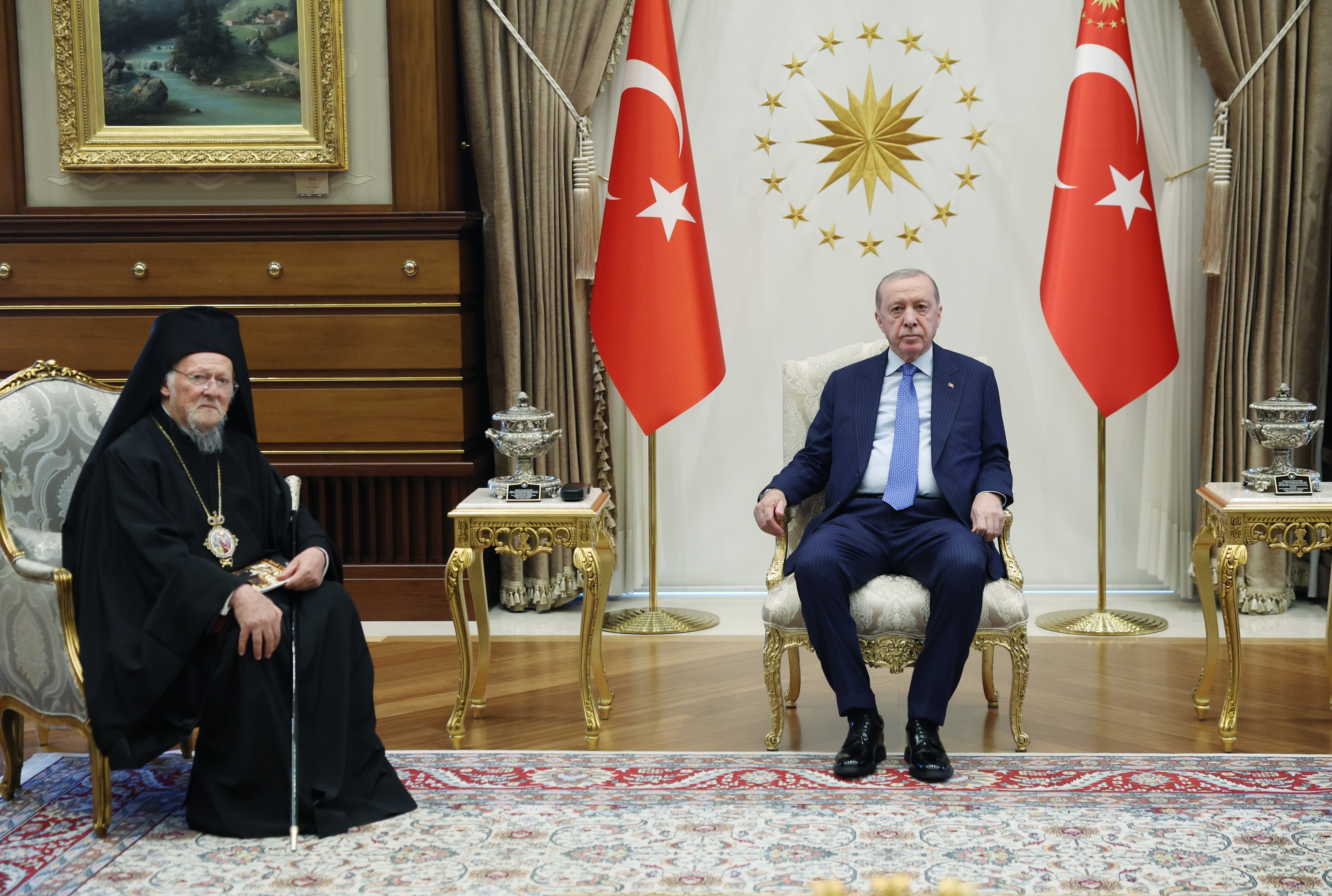 Cumhurbaşkanı Erdoğan ve Fener Rum Patriği Bartholomeos görüşmesi