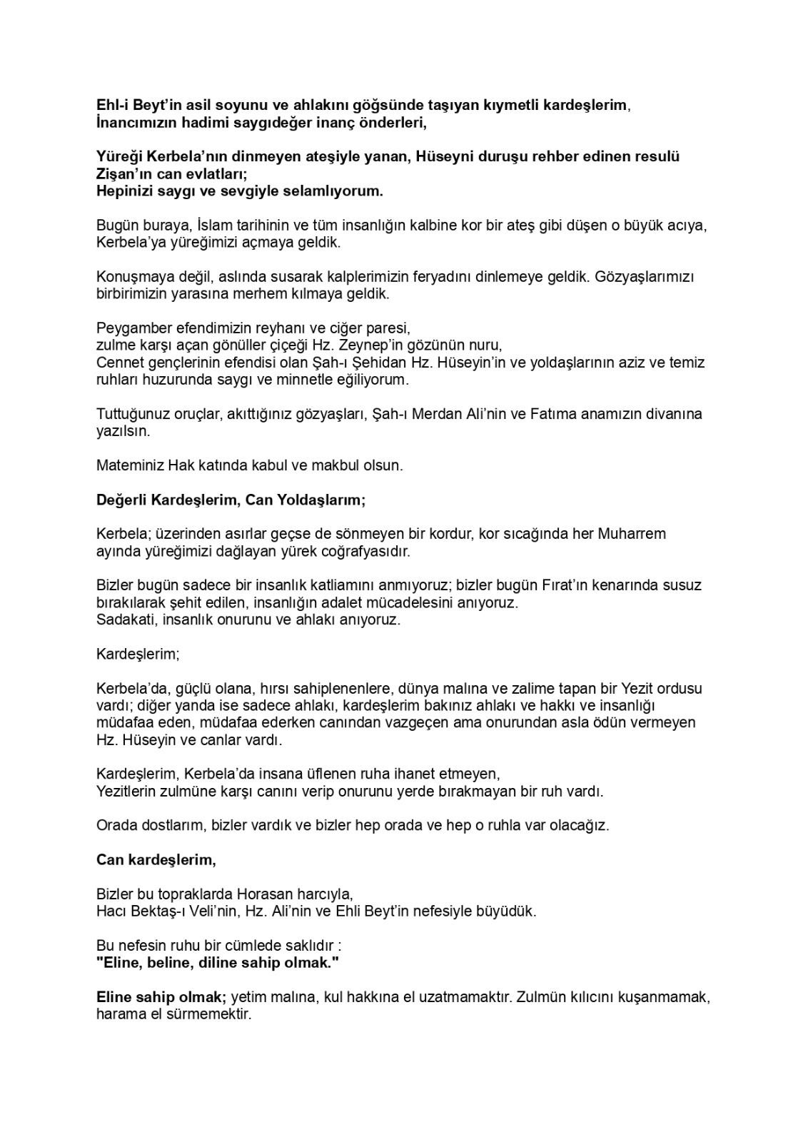 Kemal Kılıçdaroğlu Aşura Günü mesajı