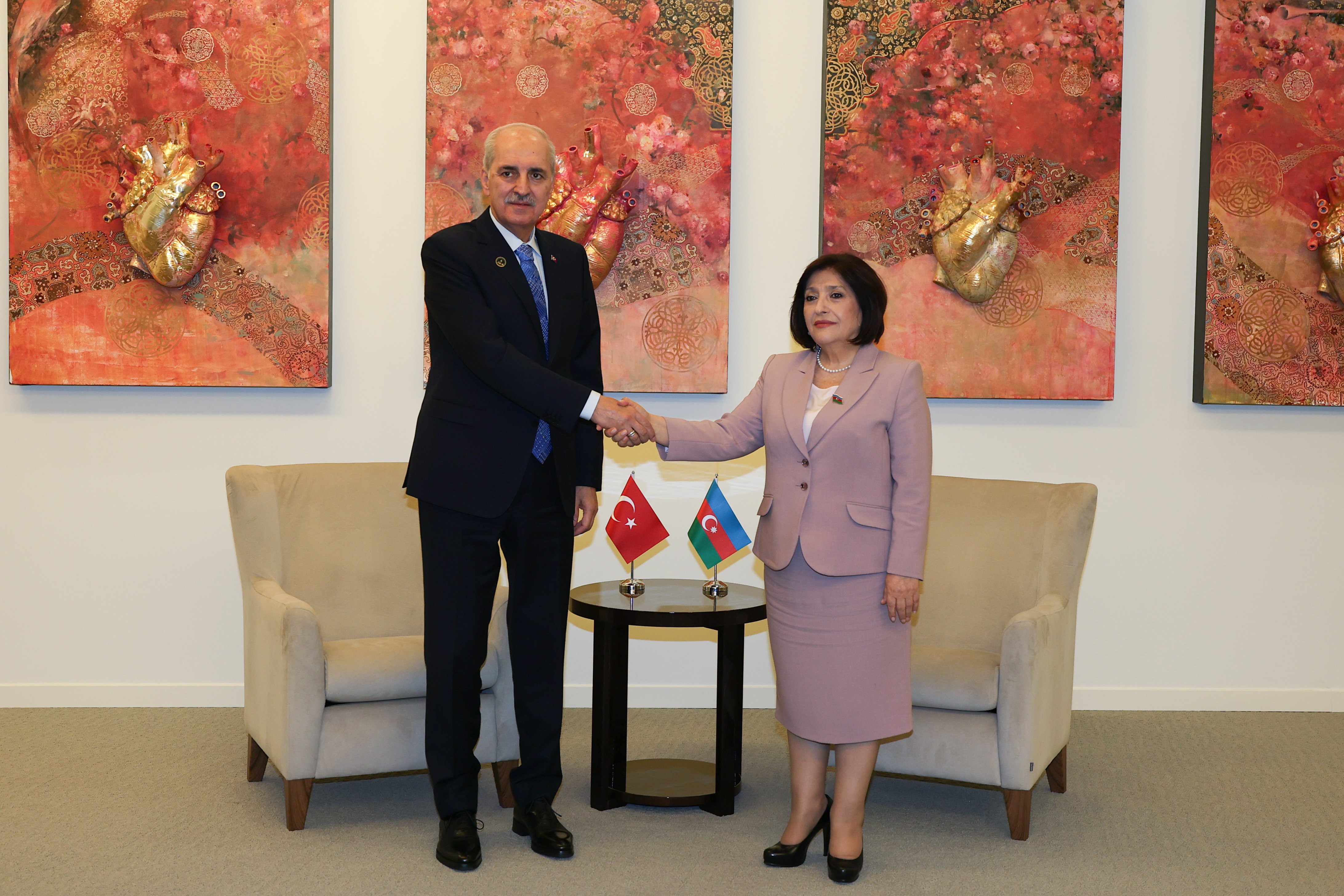 TBMM Başkanı Kurtulmuş, Azerbaycan Milli Meclisi Başkanı Gafarova ile görüşmesinde