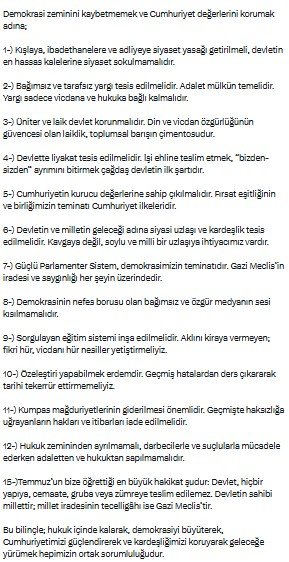 Kemal Kılıçdaroğlu 15 Temmuz mesajı