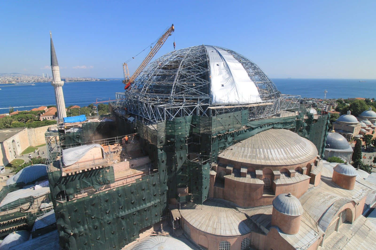 Ayasofya kubbe çalışmaları