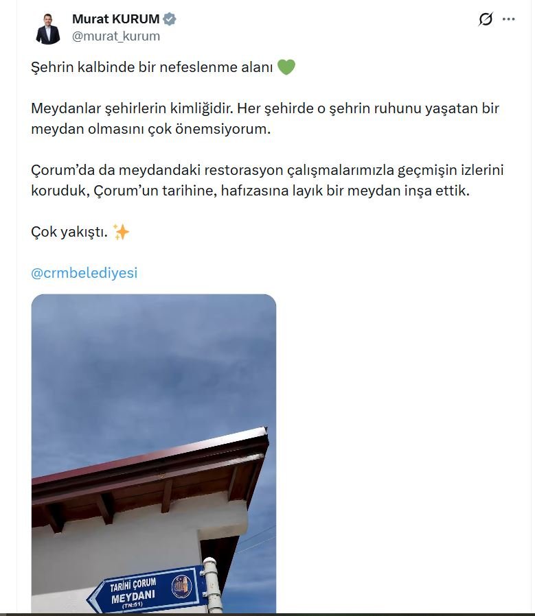 Çorum Tarihi Kent Meydanı restorasyon