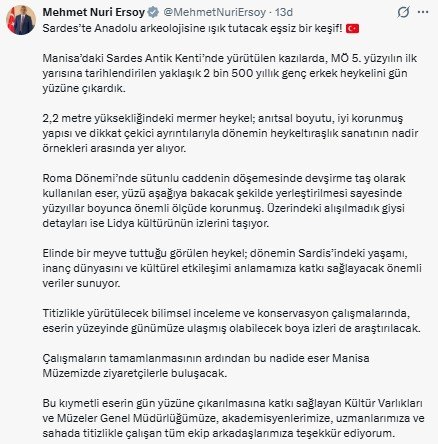 Sardes Antik Kenti kazı çalışmaları