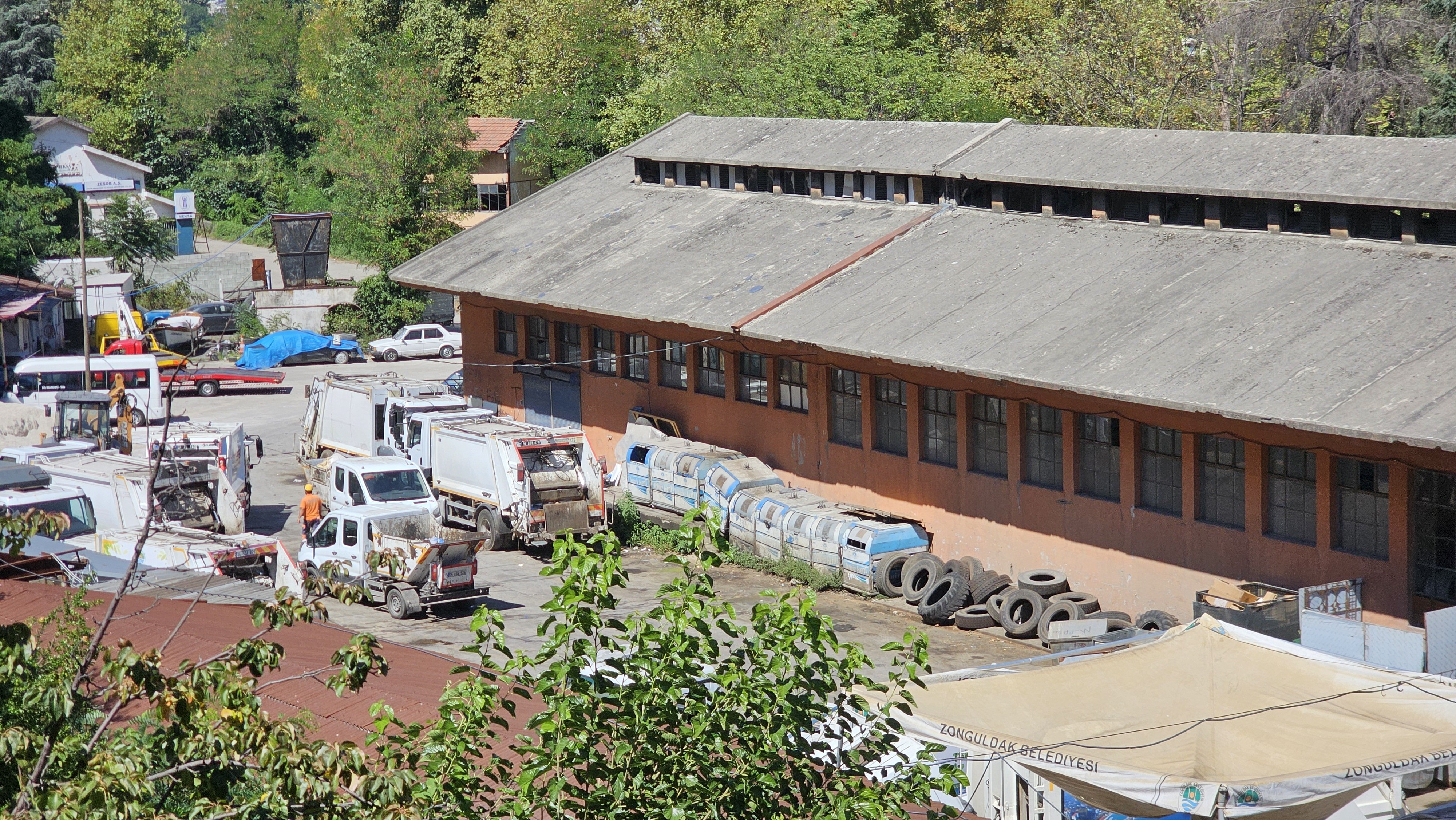 Zonguldak atık toplama tesisi ve çevresindeki görüntüler