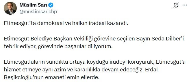 Etimesgut Belediye Başkan Vekili seçimi