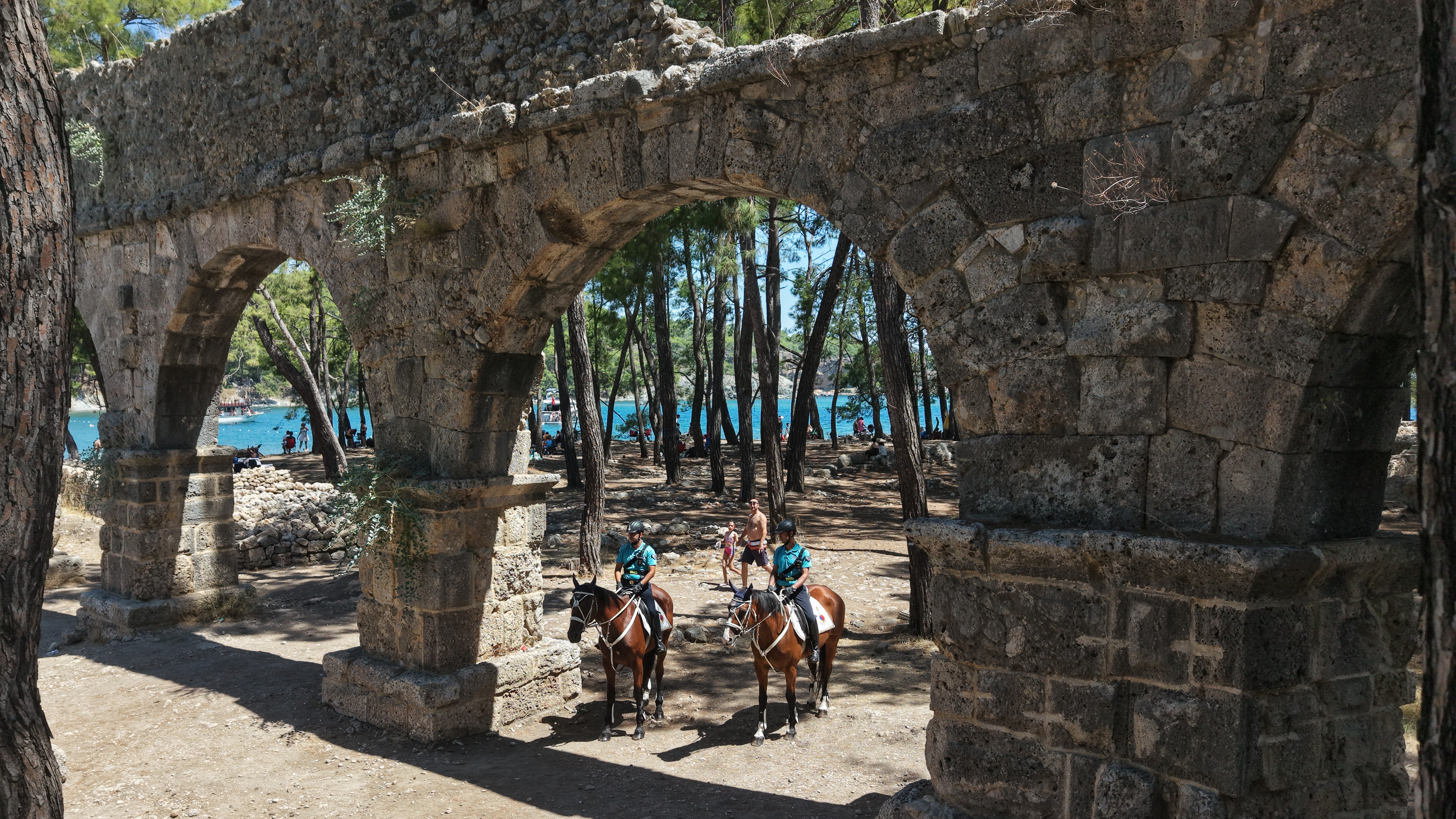 Atlı jandarma timi Phaselis Antik Kenti