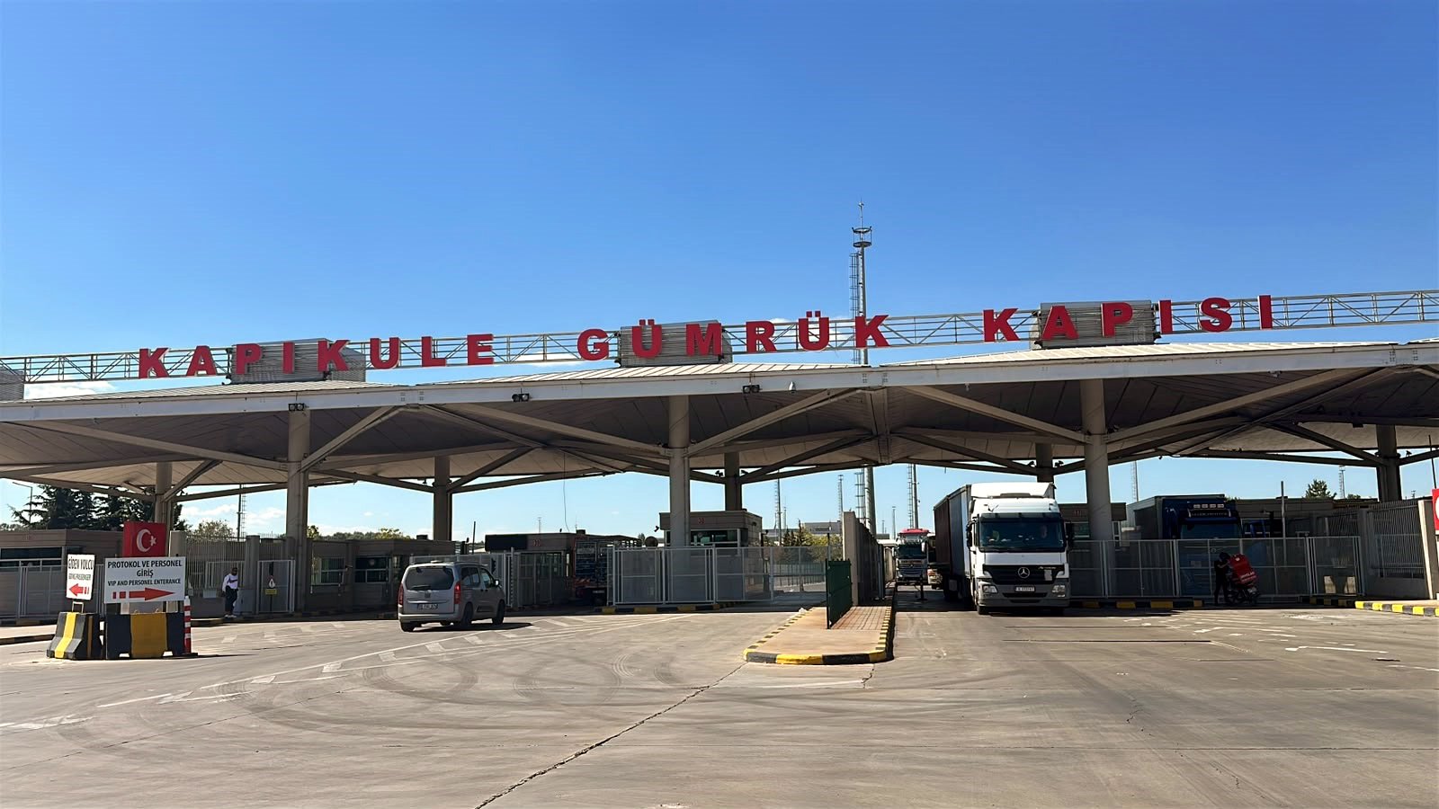 TIR şoförlerinin eylem görüntüsü