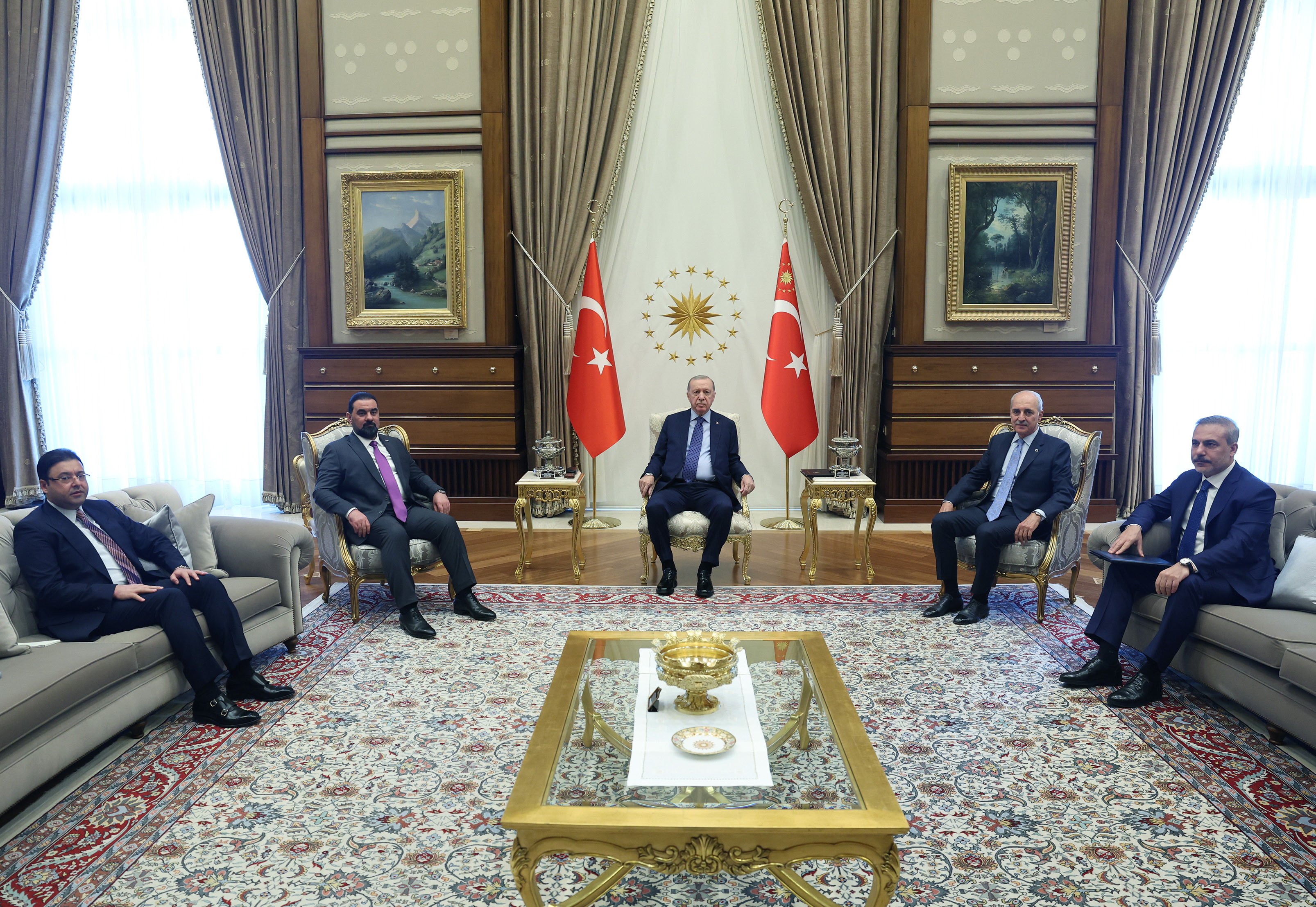Cumhurbaşkanı Erdoğan, Irak Temsilciler Meclisi Başkanı Halbusi kabulü Cumhurbaşkanlığı Külliyesi
