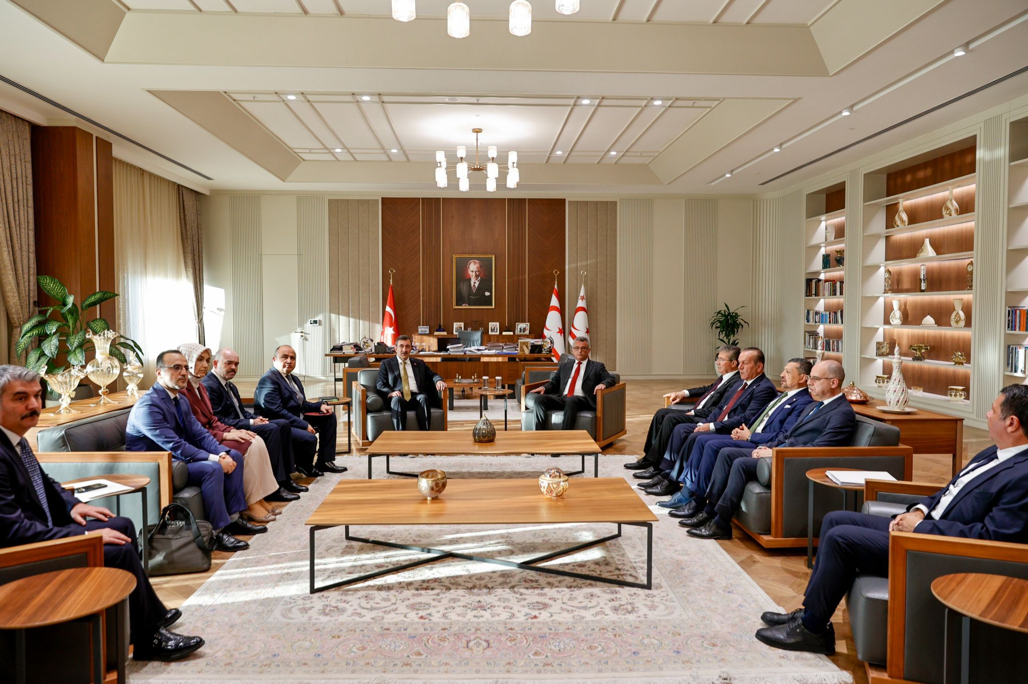 Cumhurbaşkanı Yardımcısı Cevdet Yılmaz ve KKTC Cumhurbaşkanı Tufan Erhürman görüşmesi