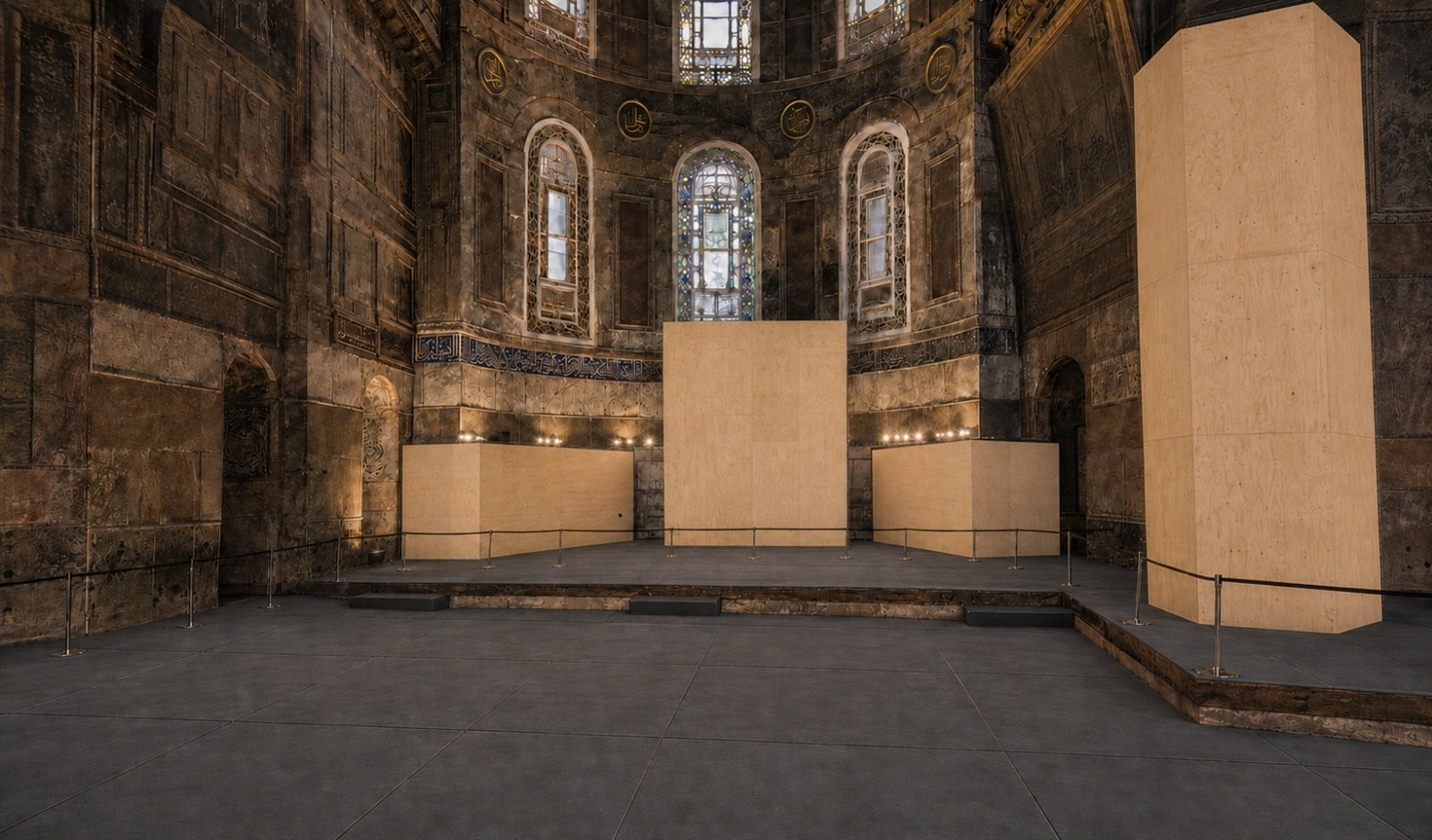 Ayasofya iç mekan çalışmaları
