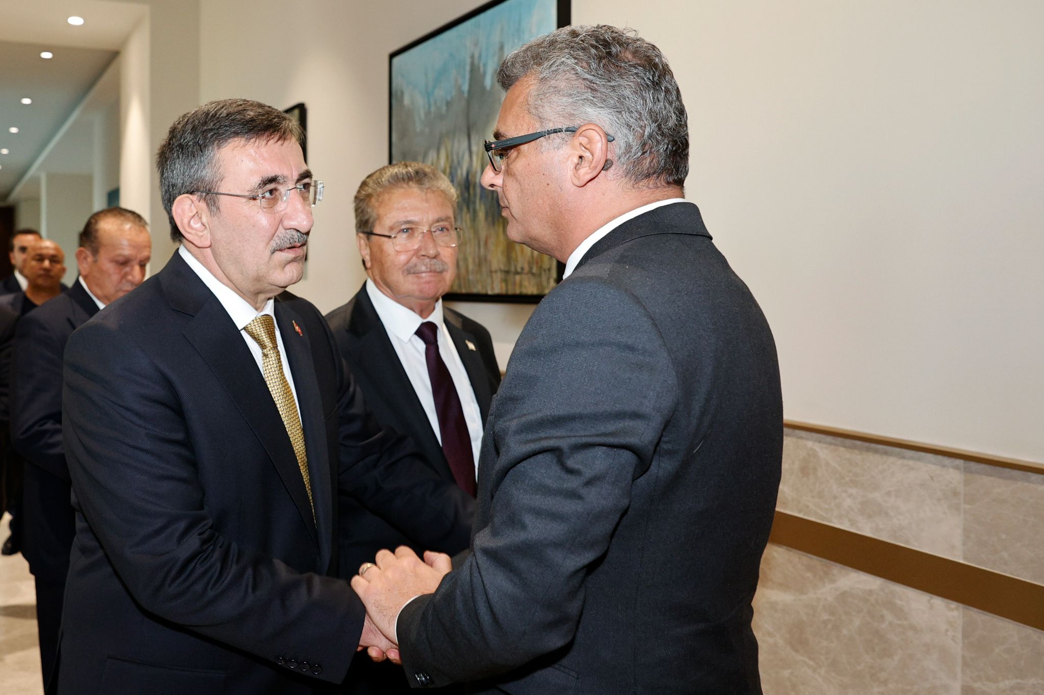 Cumhurbaşkanı Yardımcısı Yılmaz ve KKTC Cumhurbaşkanı Erhürman görüşmesi