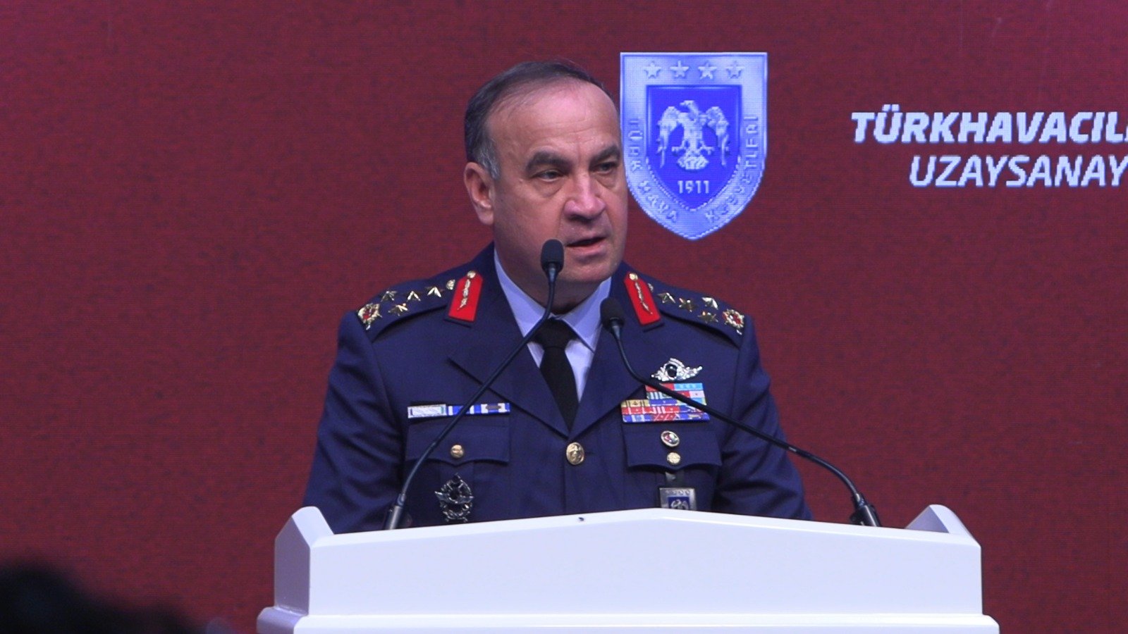 Hava Kuvvetleri Komutanı Orgeneral Rafet Dalkıran törende konuşuyor