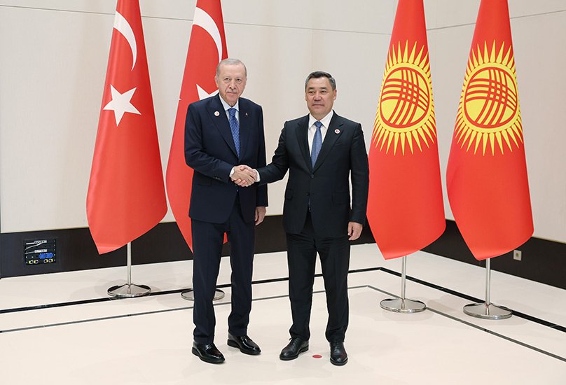 Cumhurbaşkanı Erdoğan ve Kırgızistan Cumhurbaşkanı Caparov görüşmesi