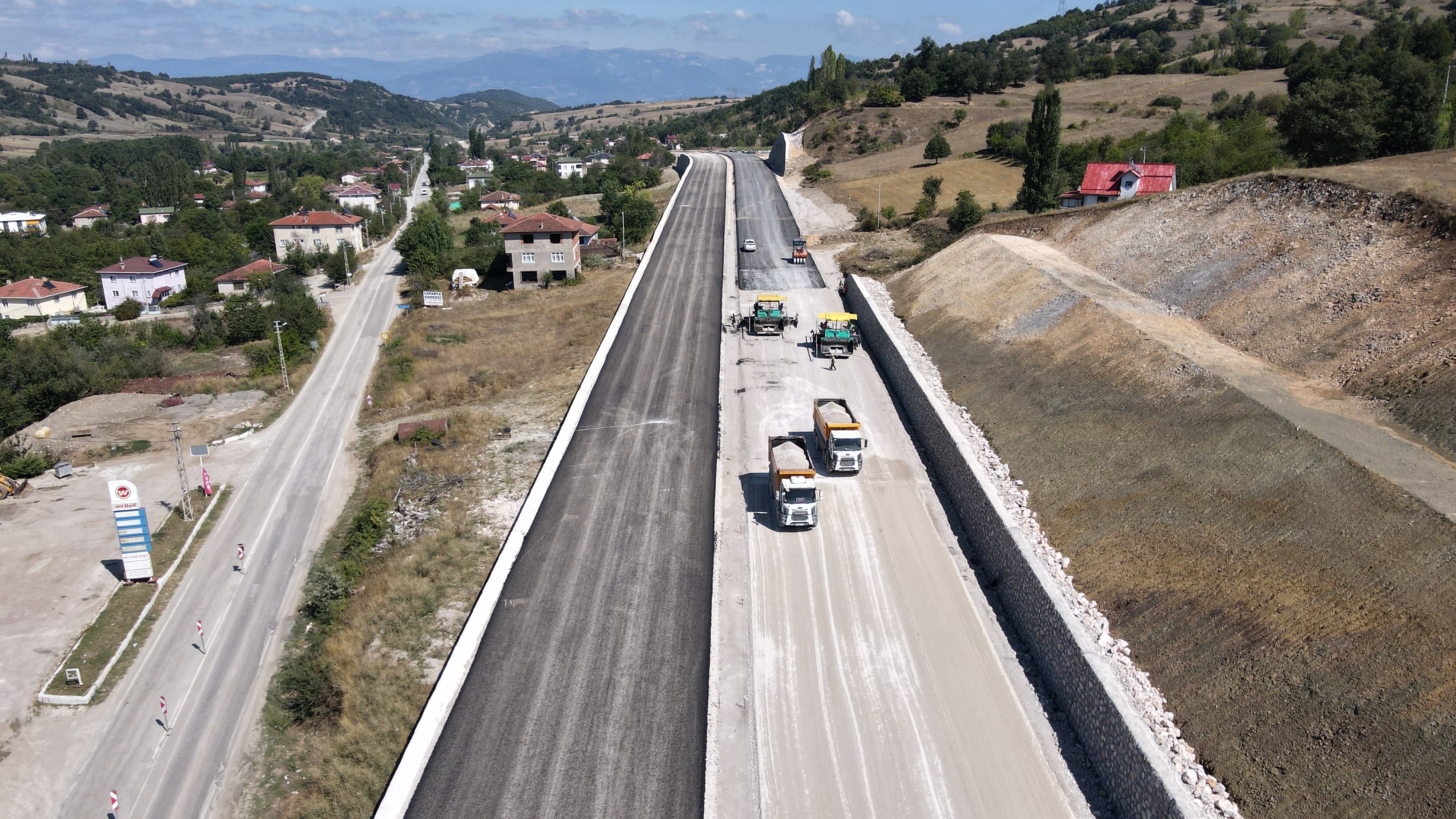 Tokat Niksar yol projesi havadan görüntü