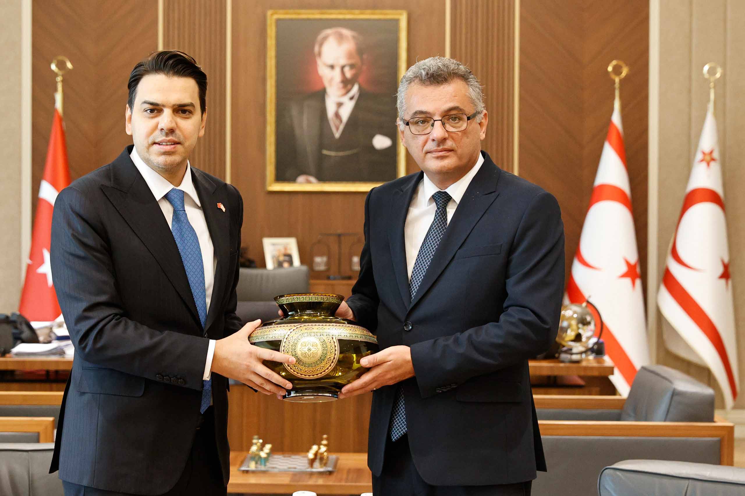 TİKA Başkanı Eren, KKTC Cumhurbaşkanı Erhürman ile bir araya geldi