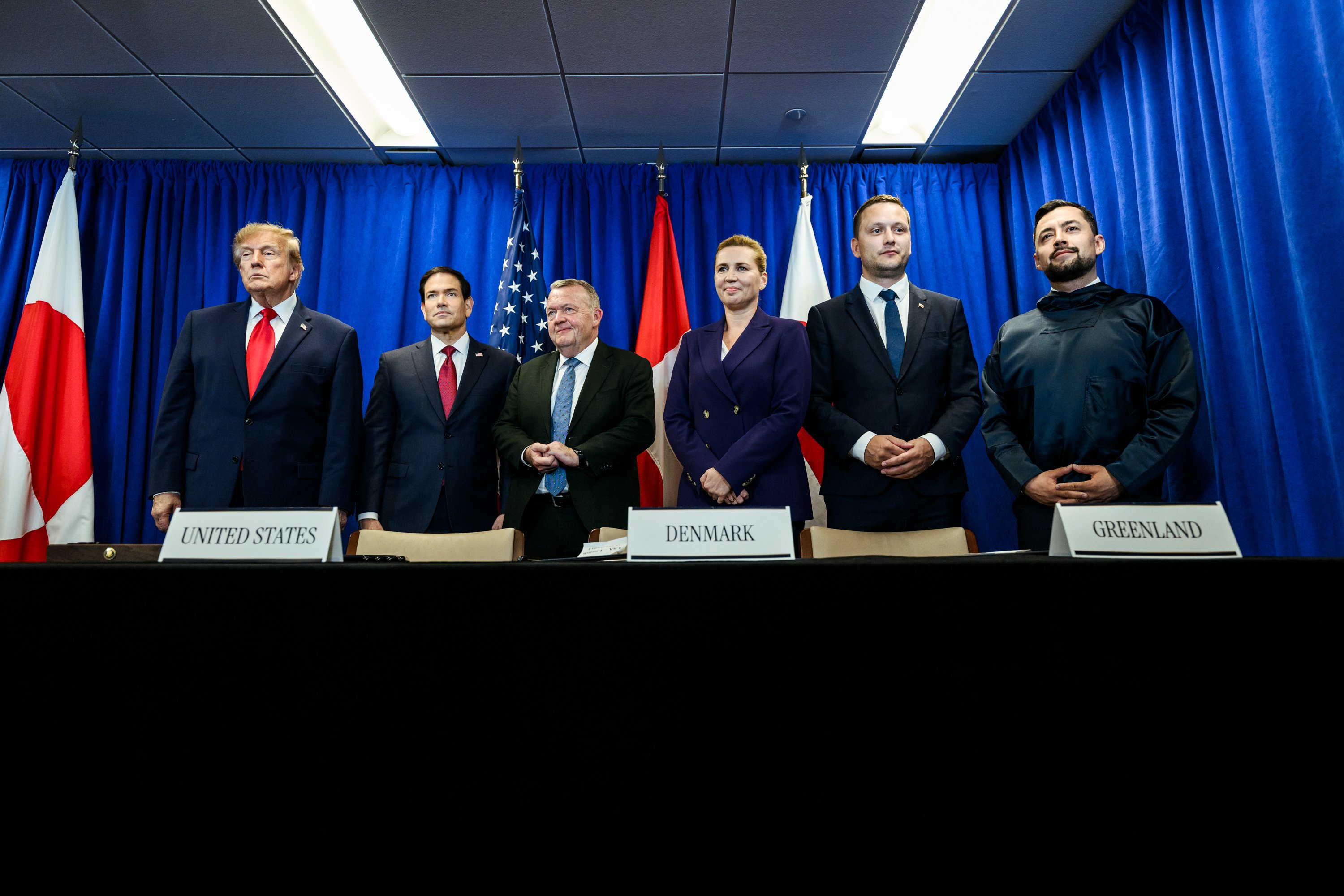 Grönland güvenlik anlaşması imza töreninden görüntü
