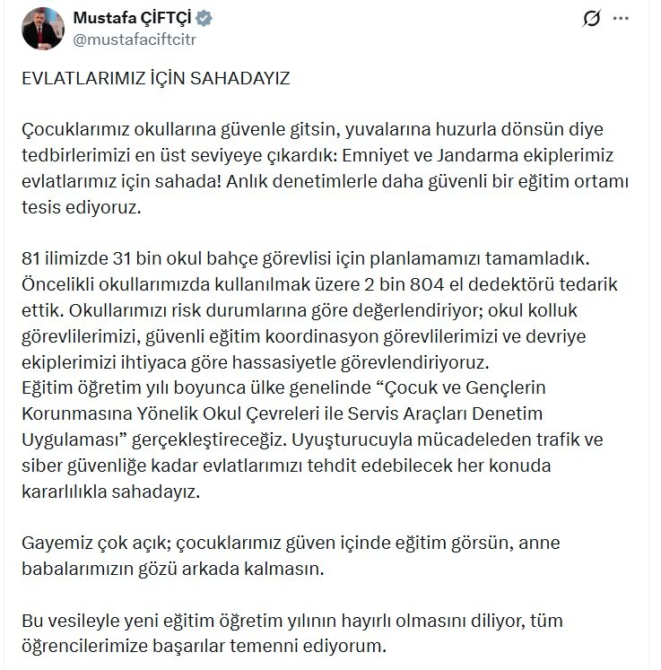 Okul çevrelerinde güvenlik denetimleri artırılacak