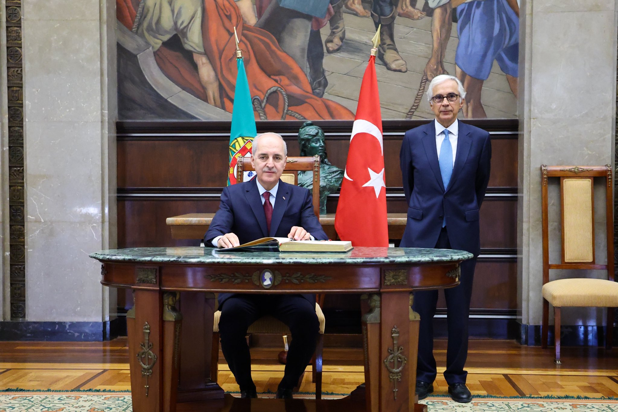 TBMM Başkanı Numan Kurtulmuş Portekiz Meclis Başkanı Aguiar-Branco ile görüştü