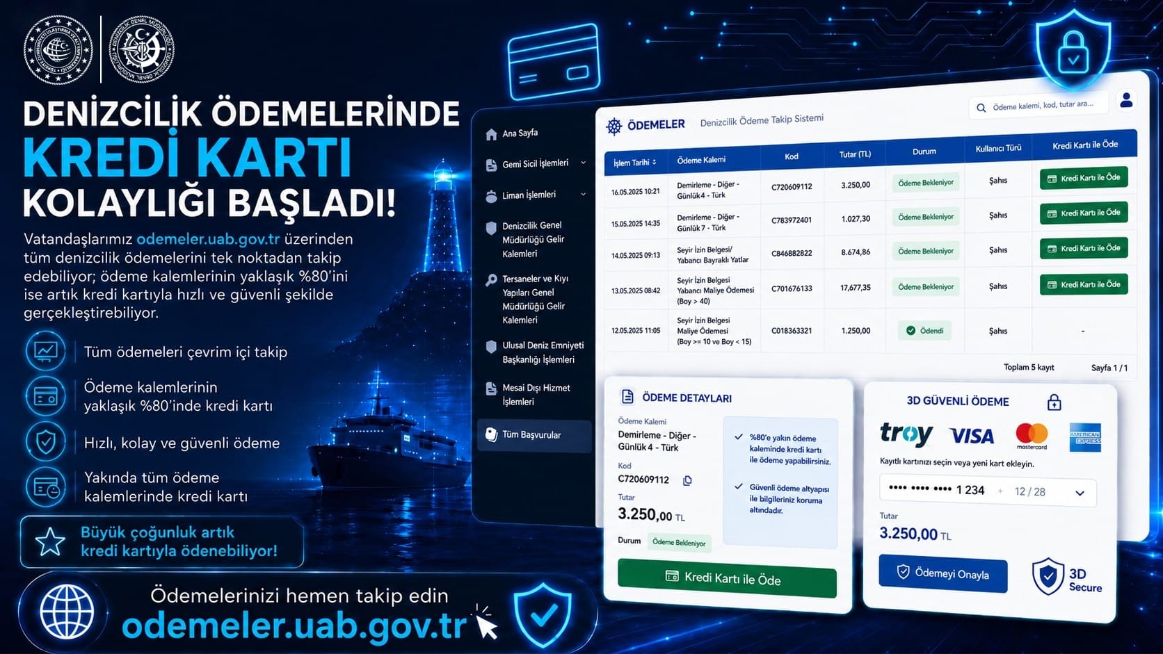 Ulaştırma ve Altyapı Bakanlığı dijital ödeme sistemi