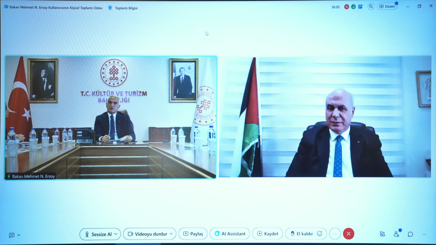Bakan Ersoy, Filistin Kültür Bakanı İmad Hamdan ile kültürel iş birliğini görüştü